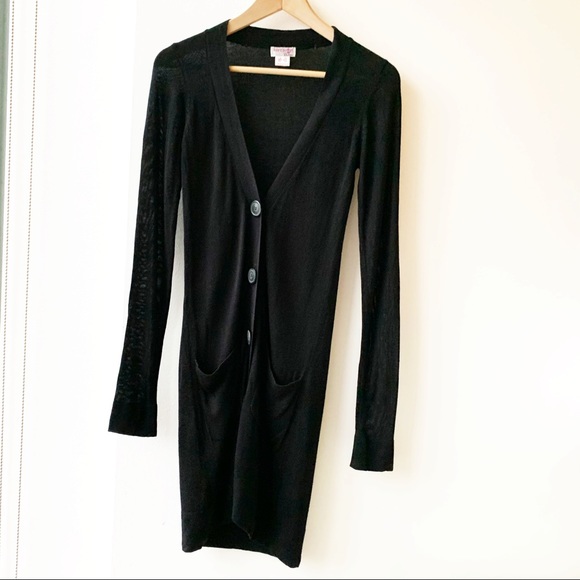 Aritzia x Kenzie Girl Long Knit Cardigan Black - Picture 2 of 12